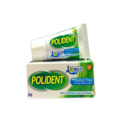 POLIDENT ADHESIVE FLAVOUR FREE 20G