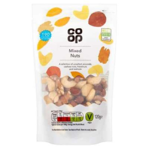 CO OP HEALTH SNACKING UNSALTED MIXED NUT 120G