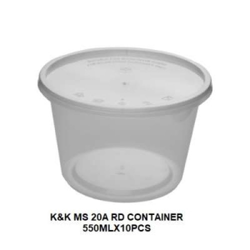 K&K MS 20A RD CONTAINER 550MLX10PCS