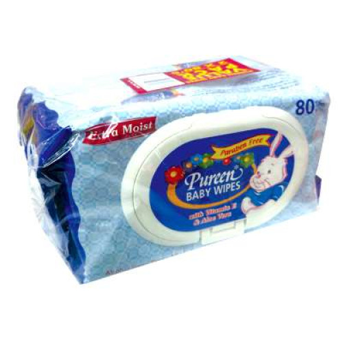 PUREEN BWC2080 BABY WIPES BLUE 80'Sx2