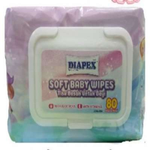 DIAPEX SOFT BABY WIPES 80'SX2
