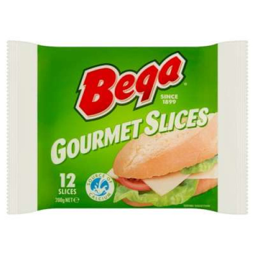 BEGA GOURMET SLICES CHEESE 12S 200G