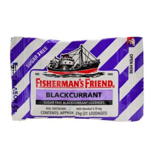 FISHERMAN'S FRIEND SGR FREE BLACKCURRANT 25G