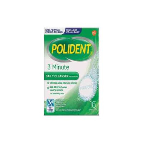 POLIDENT FRESH ACTIVE DENTURE CLEANSE 16S
