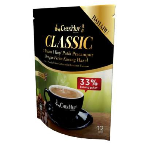 CHEK HUP 3IN1 WHITE COFFEE CLASSIC HAZELNUT 37G*12