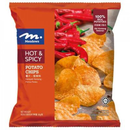MEADOWS HOT SPICY POTATO CHIPS 60G