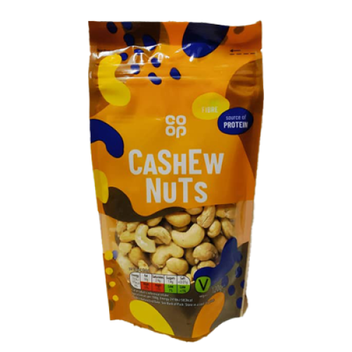CO OP HEALTH SNACKING UNSALTED CASHEWS 120G