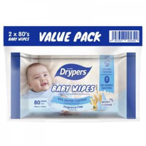 DRYPERS BABY WIPES OAT F/F 80SX2
