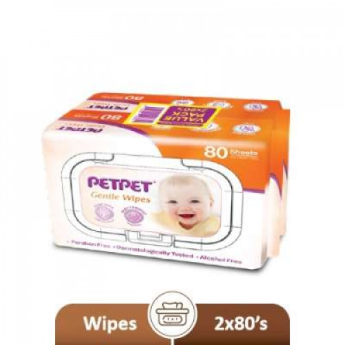 PETPET BABY WIPES 80S *2 