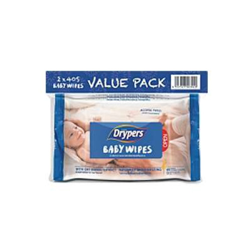 DRYPERS BABY WIPES 30'SX2